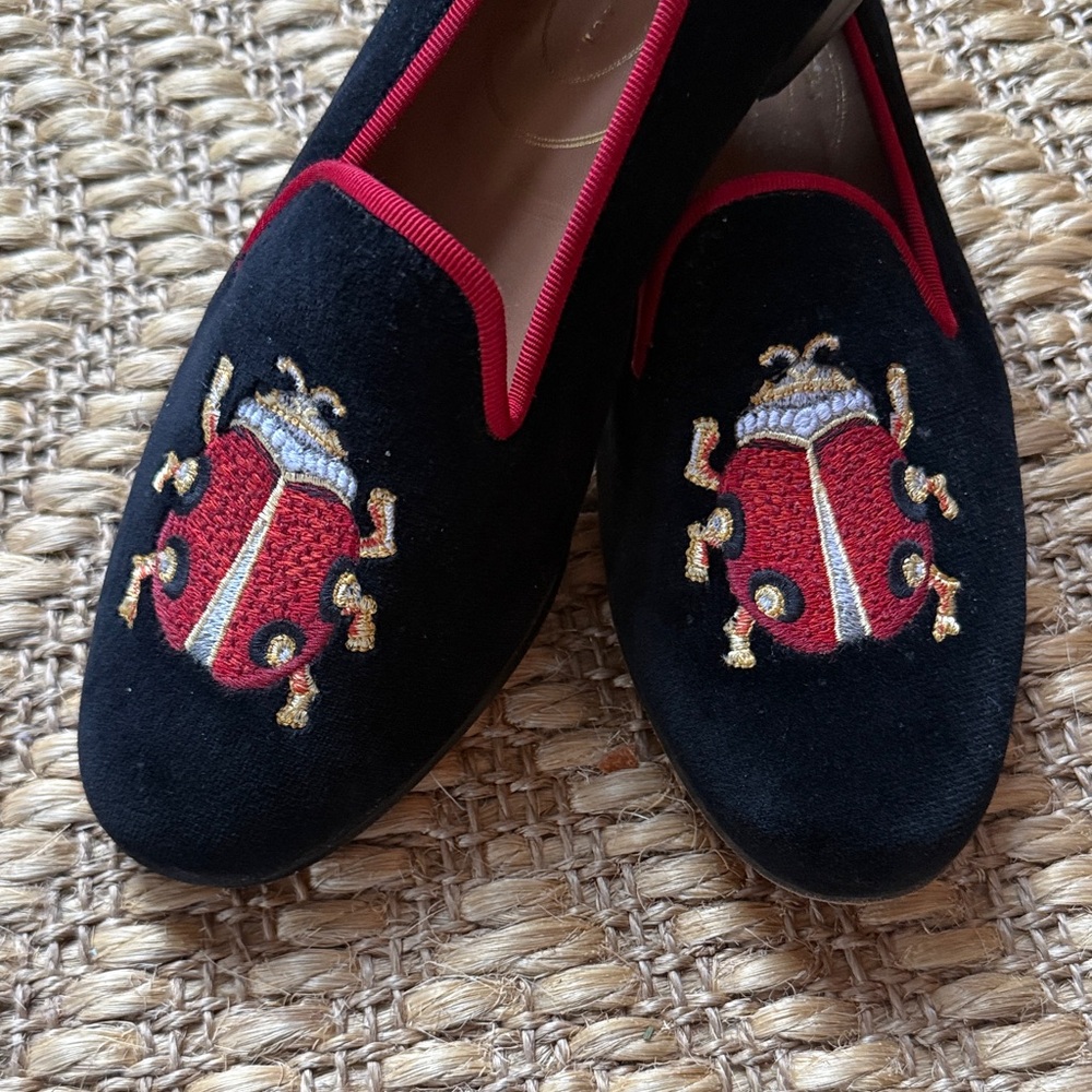 Stubbs & Wootton Black and Red Loafers - Picture 2 of 8